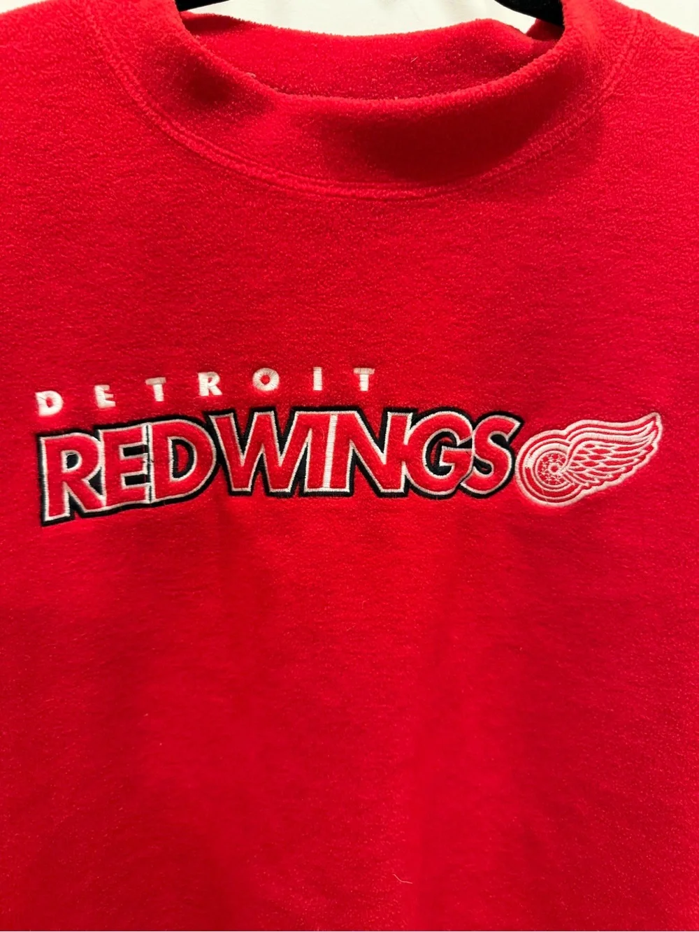 VINTAGE NHL DETROIT RED WINGS Embroidered Fleece Pullover Sweater